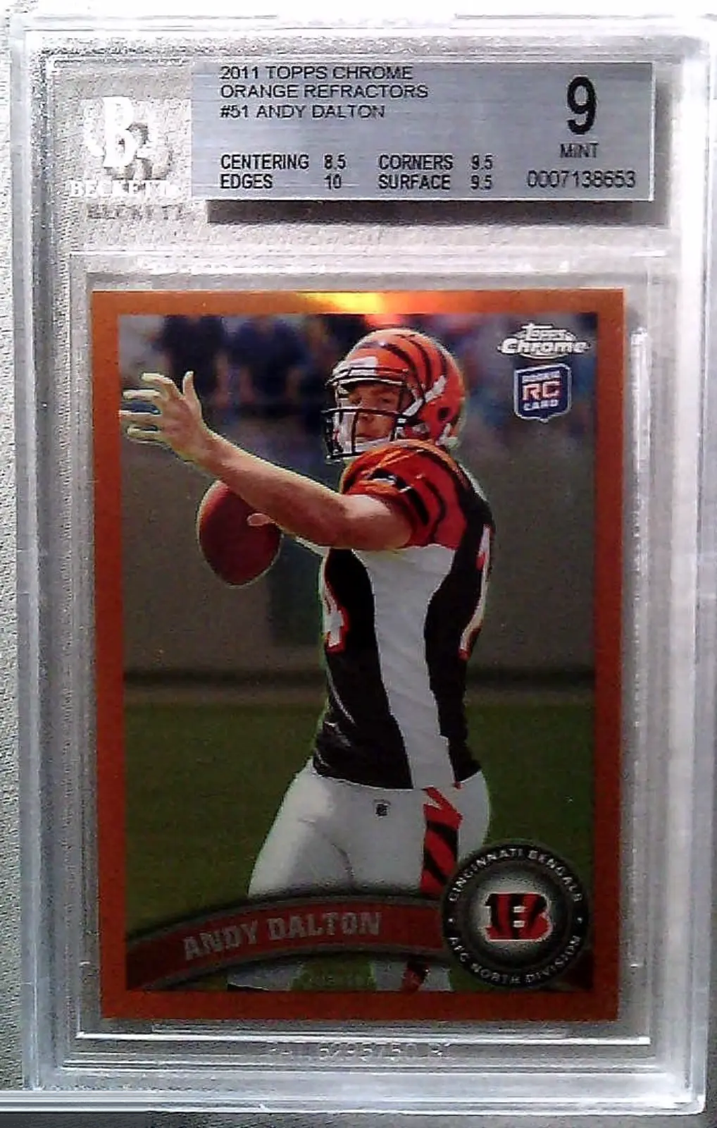 Andy Dalton 2011 Topps Chrome Orange Refractors #51 - BGS 9 Topps