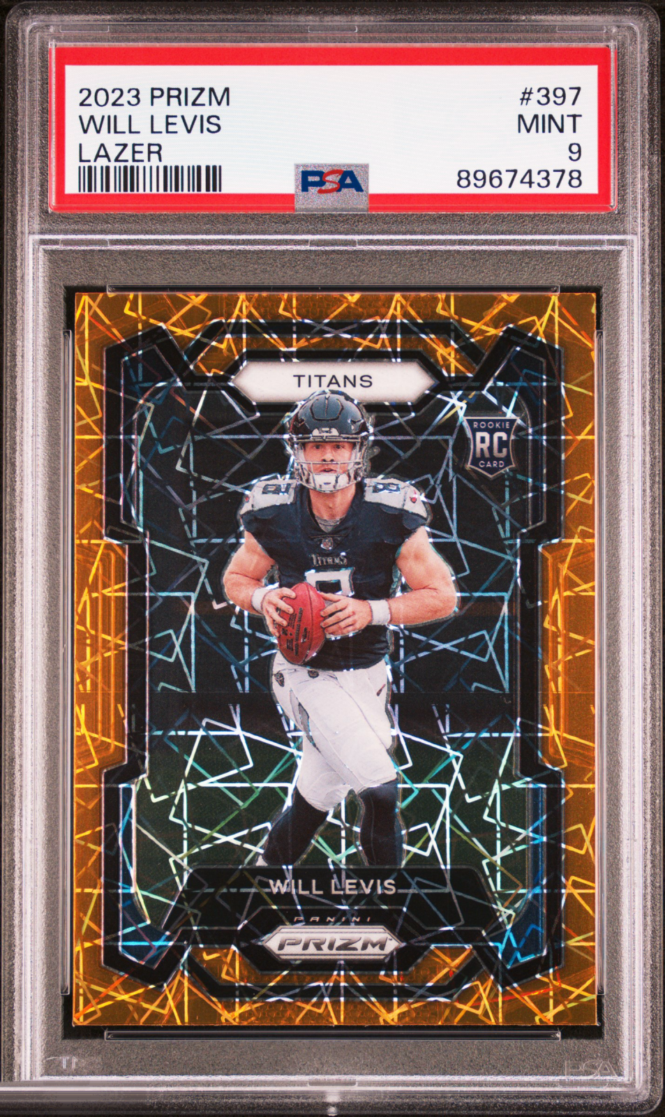 Will Levis 2023 Panini Prizm Lazer Prizm #397 - PSA 9 – front
