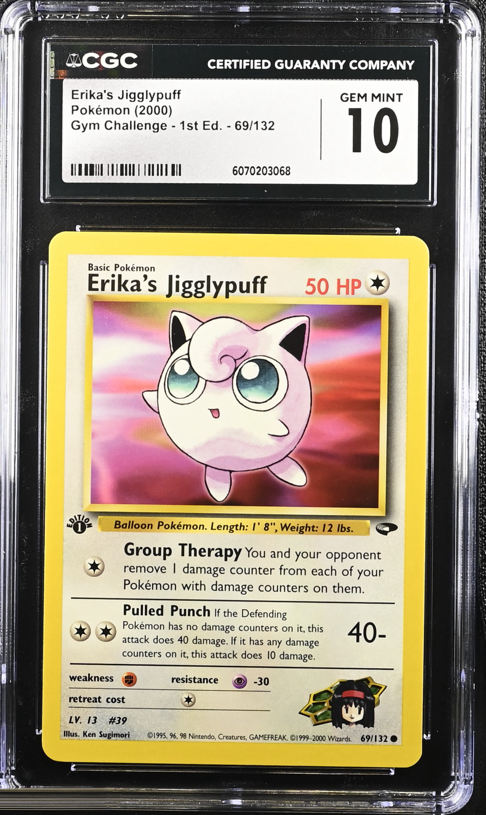 Erika's Jigglypuff 1st Edition 2000 Pokemon Gym Challenge #69/132 – front