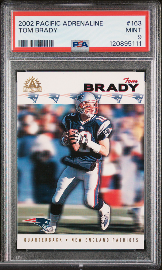 2002 Pacific Adrenaline Tom Brady #163 PSA 9 – front