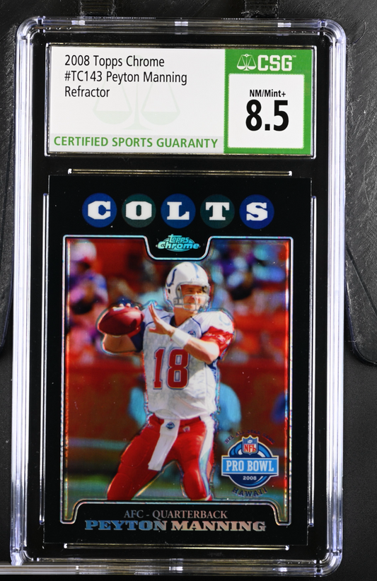 2008 Topps Chrome Peyton Manning #TC143 Refractor CSG 8.5