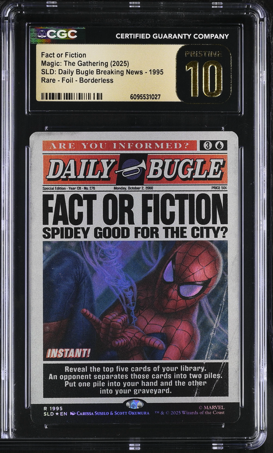 Fact or Fiction Foil 2025 Magic: The Gathering SLD: Daily Bugle Breaking News #1995 – front