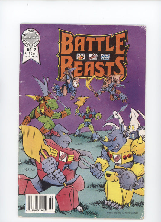 Battle Beasts #2 Blackthorne Publishing High-rez-scan Htf!!