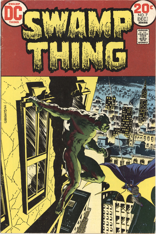 Swamp Thing, Vol. 1 #7 1st Batman & Swamp Thing Team-up! Great Wrightson Art!