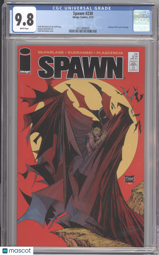 Spawn #230 CGC 9.8 McFarlane Batman #423 Cover Homage