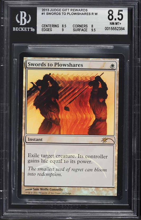 2013 Magic The Gathering Judge Gift Rewards Swords To Plowshares #1 Bgs 8.5